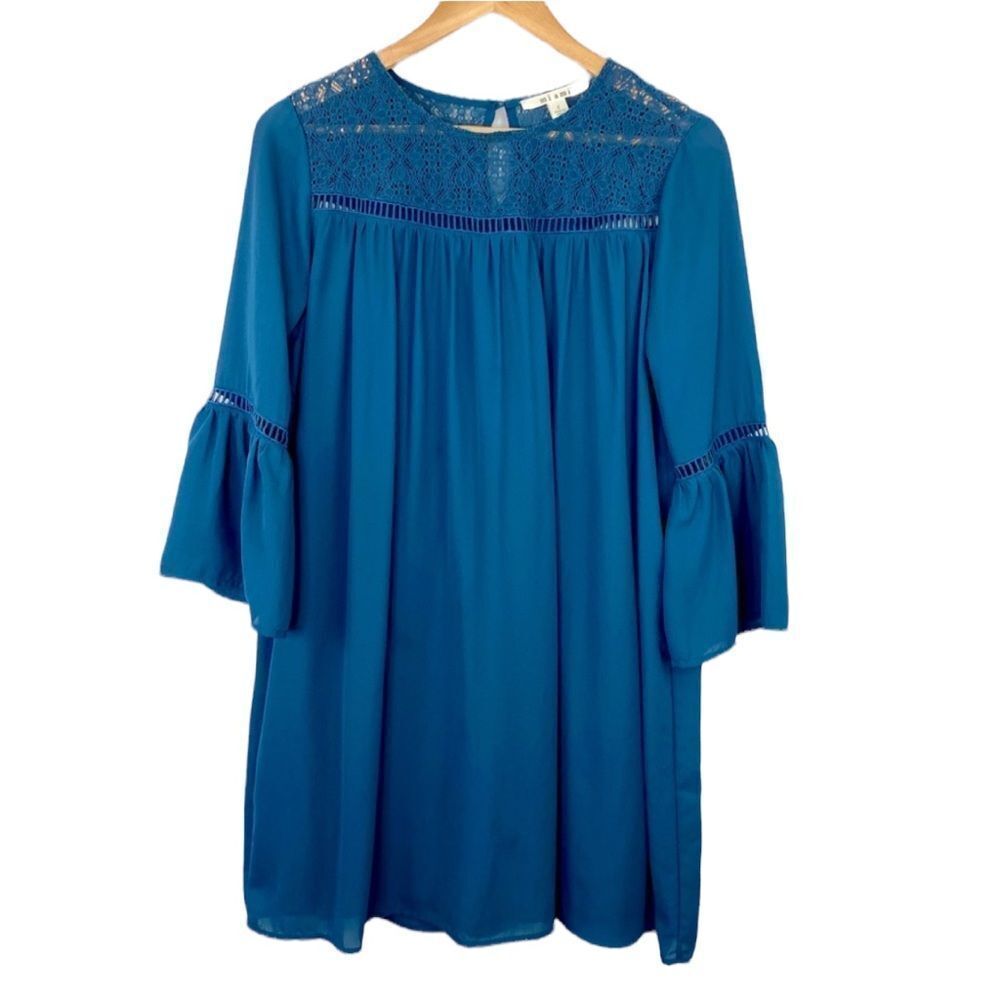 Miami blue boho babydoll dress small